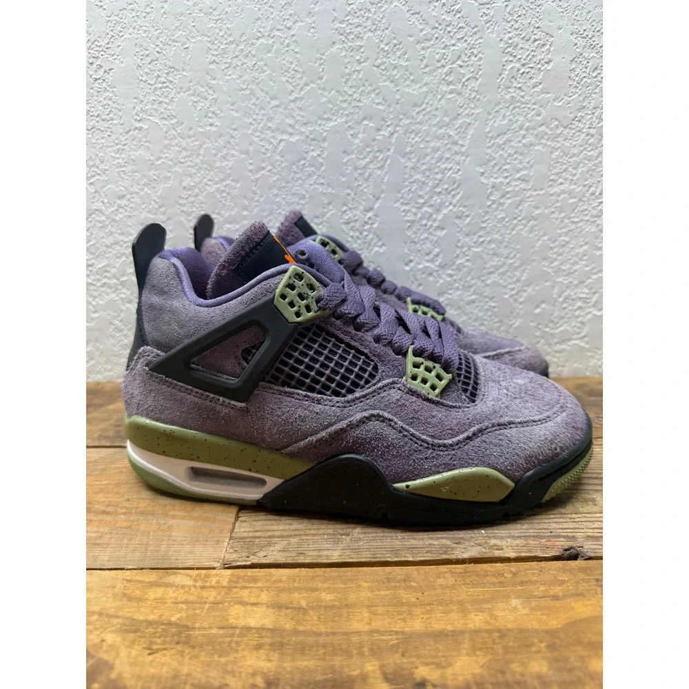 Jordan 4 Retro Canyon Purple Suede Sneakers Mens AQ9129-500